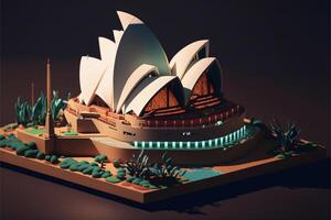 model- van de Sydney opera huis. generatief ai. foto