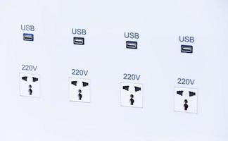 plug stopcontact met gebouwd in USB oplader foto