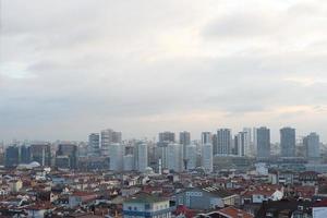 hoog hoek visie van woningen gebouwen in Istanbul stad foto