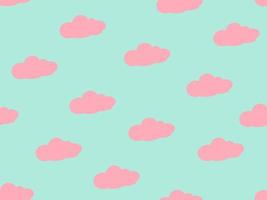 een schattig roze en blauw pastel naadloos patroon van de wolk met een achtergrond in strand concept zomer thema, illustratie foto