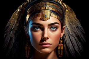 een Egyptische vrouw, koningin Cleopatra. geschiedenis van oude Egypte. generatief ai foto