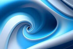 3d abstract achtergrond met golvend lijnen in blauw en wit kleuren.generatief ai foto