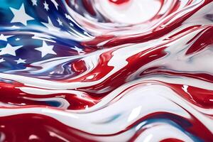 ai gegenereerd Verenigde Staten van Amerika vlag in futuristisch, 3d, retro, fractaal, olie schilderen, papier besnoeiing stijl, abstract, interieur huis ontwerp foto