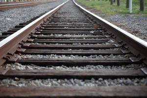 het spoor weg sporen in de horizon foto