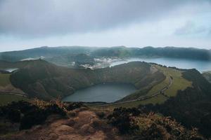 visie van sete cidades in sao Miguel, de azoren foto