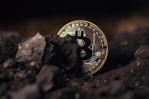 bitcoin crypto valuta gedolven direct van erts gemaakt met generatief ai technologie. foto