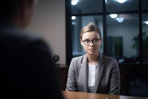 baan interview tafereel van baan werving foto realisme gemaakt met ai gereedschap