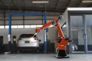 m robot ai vervaardiging auto Product voorwerp voor fabricage industrie technologie onderhoud onderhoud van toekomst magazijn mechanisch toekomst technologie auto reparatie en productie foto