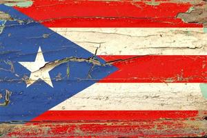 3d vlag van puerto rico Aan hout foto