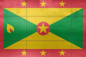 3d vlag van Grenada Aan metaal foto