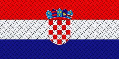 3d vlag van Kroatië Aan een metaal foto