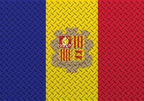 3d vlag van Andorra Aan een metaal foto