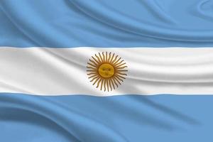 3d vlag van Argentinië Aan kleding stof foto