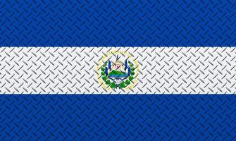 3d vlag van el Salvador Aan een metaal foto