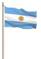 3d vlag van Argentinië Aan een pijler foto