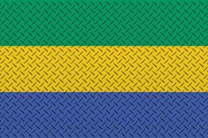 3d vlag van Gabon Aan een metaal foto