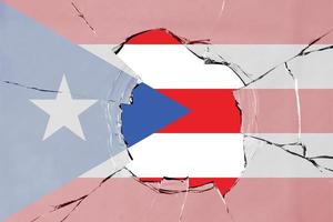 3d vlag van puerto rico Aan glas foto