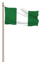 3d vlag van Nigeria Aan een pijler foto