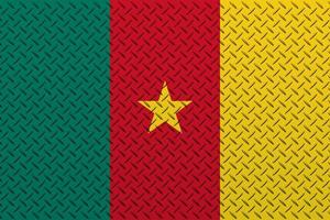 3d vlag van Kameroen Aan een metaal foto