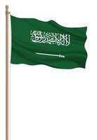 3d vlag van saudi Arabië Aan een pijler foto