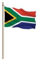 3d vlag van zuiden Afrika Aan een pijler foto