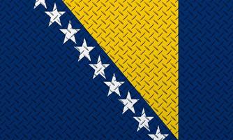 3d vlag van Bosnië en herzegovina Aan een metaal foto