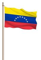 3d vlag van Venezuela Aan een pijler foto