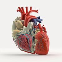 hart anatomie Aan wit achtergrond, gemaakt met generatief ai foto