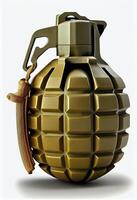 hand- granaat. wit achtergrond. generatief ai foto