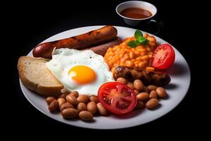 Engels ontbijt voedsel menu. ai gegenereerd. foto