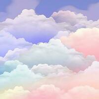 kleurrijk lucht achtergrond met wolken in pastel kleuren foto