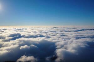 zee van wolken met blauw lucht achtergrond. generatief ai foto