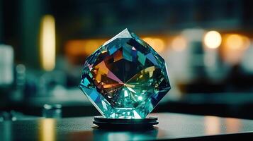 diamant groeit in een laboratorium, gegenereerd ai beeld foto
