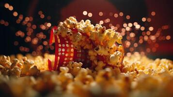 popcorn explosie, gegenereerd ai beeld foto