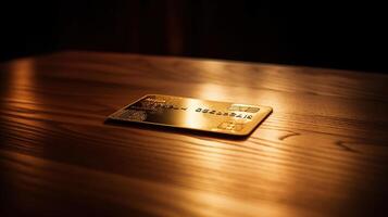 een classy gouden bank kaart, gegenereerd ai beeld foto