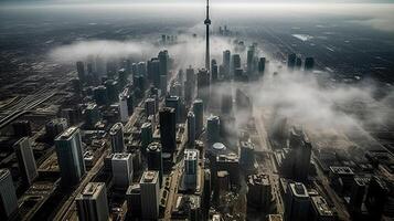 antenne stad fotografie, gegenereerd ai beeld foto