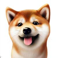 shiba inu meme hond, origineel illustratie, beroemd meme doge tekenfilm in een 3d stijl met hoog detaillering generatief ai foto