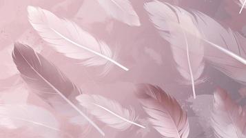 gekleurd veren in roze Aan de achtergrond, in de stijl van subtiel schaduw, anime stijlvol, behang, duivenkern, vrij penseelvoering, doorzichtig kleur, genereren ai foto
