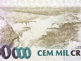 iguacu cataract van oud braziliaans geld foto