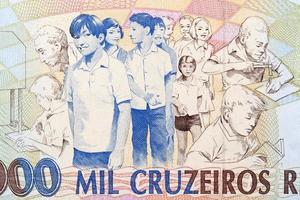 kinderen en arbeiders van oud braziliaans geld foto