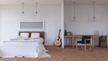 slaapkamer interieur, 3D-rendering