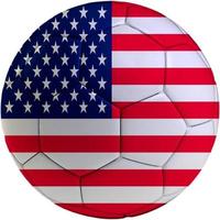 Amerikaans voetbal bal met Amerikaans vlag foto