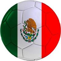 Amerikaans voetbal bal met Mexicaans vlag foto