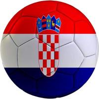 Amerikaans voetbal bal met Kroatisch vlag foto