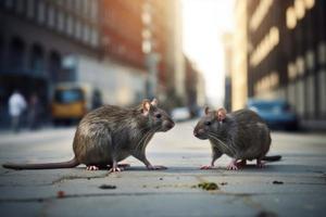 twee straat ratten. genereren ai foto