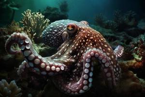 Octopus onderwater. genereren ai foto