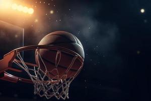 basketbal Speel spandoek. genereren ai foto