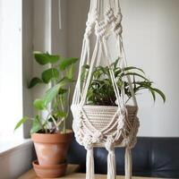 handgemaakt macrame ontwerp. illustratie ai generatief foto