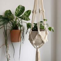 handgemaakt macrame ontwerp. illustratie ai generatief foto