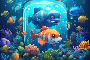 smartphone aquarium universum . ai gegenereerd foto